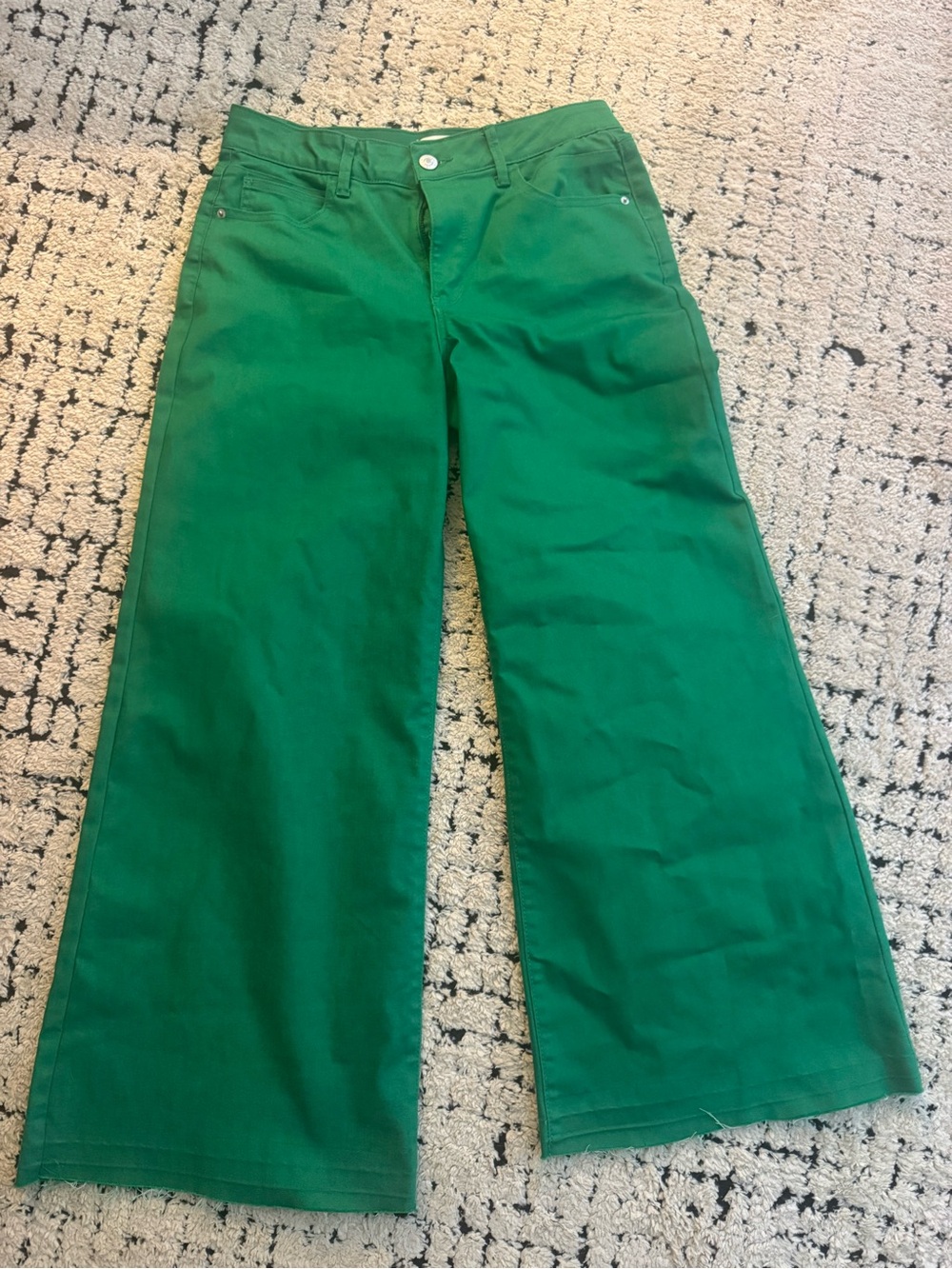 Gibson Latimer Emerald Green Wide Leg Jeans